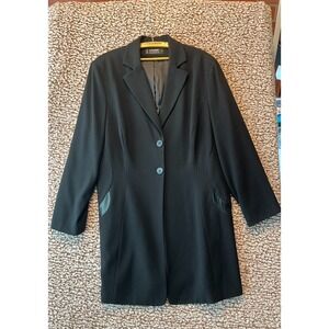 Levine Classics Larry Levine Black Lightweight Trench Coat 2 Button 35" RN97015